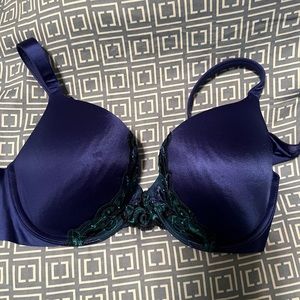 Soma Enhancing Shape Full Coverage underwire lace trim Bra 34C purple